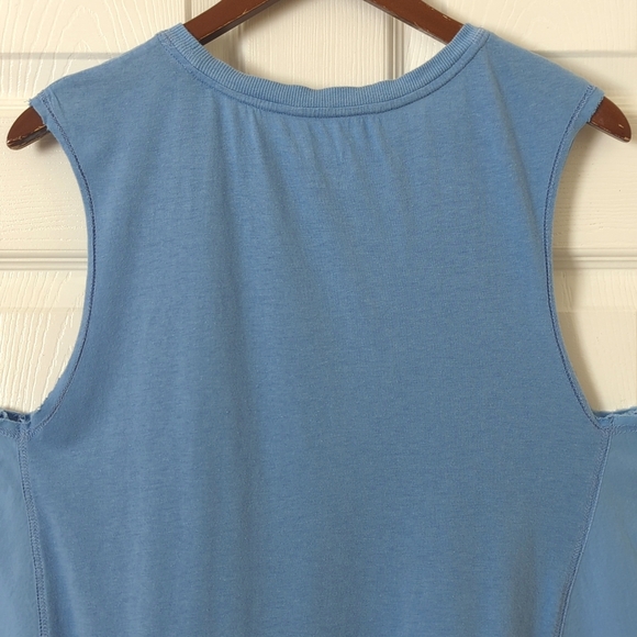 Pilcro Anthropologie Side Buttoned Ruffled Hem Babydoll Muscle Tank Top Blue XSP - Picture 10 of 12